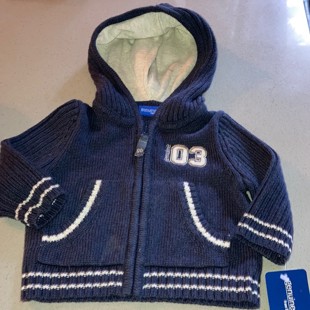 Baby Oshkosh Hooded Cotton Cardigan 6 Months NEW